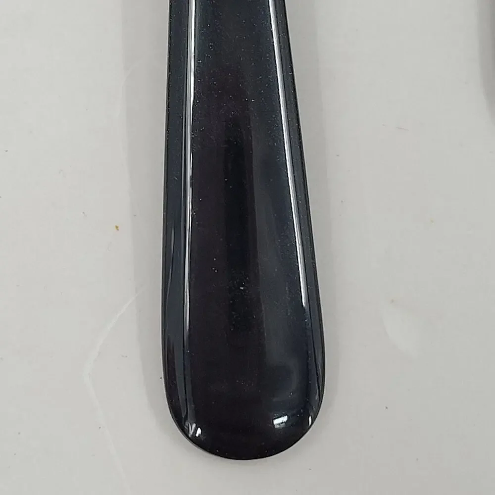 Yamazaki 18/8 Stainless LINDI Black Handle GOLD‎ Accent Vintage 4 Teaspoons
